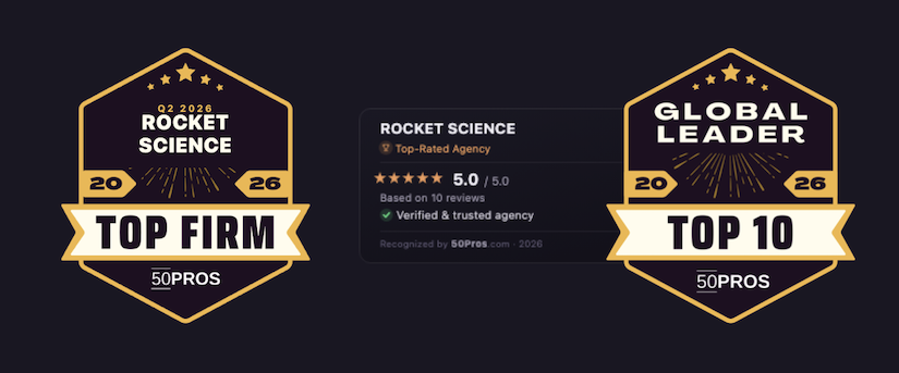 50Pros.com Awards ‘Top 10’ Agency Badge to Rocket Science